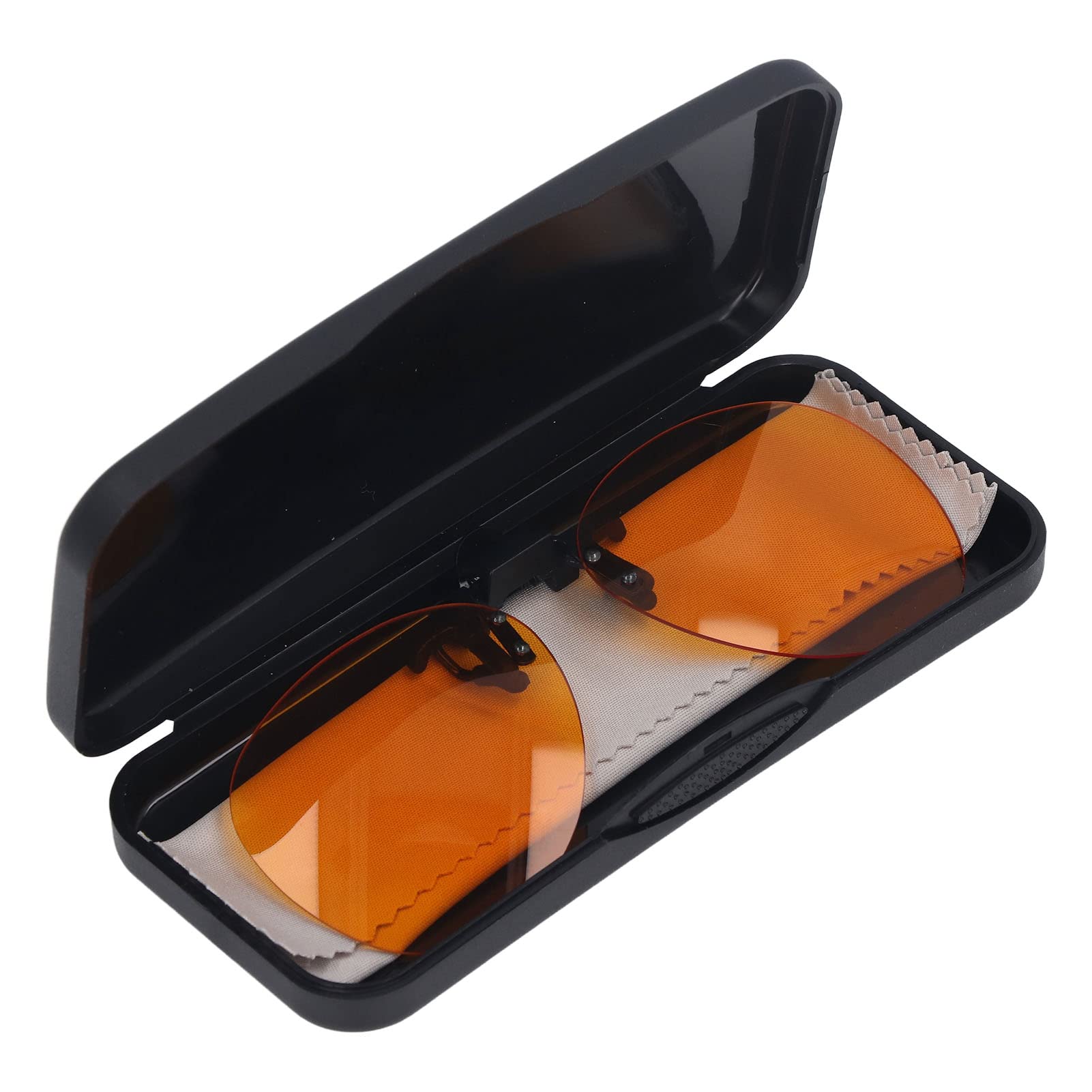 Fafeicy Clip per Occhiali con Filtro Luce Blu, Protezione UV, Blocco 99% Luce Blu 400-500nm, Rotazione 180 Gradi, Arancione