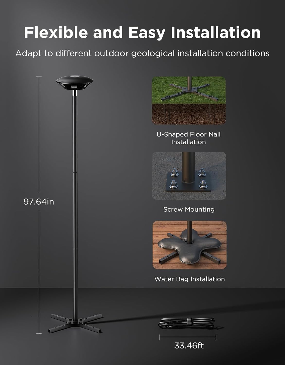 Govee Outdoor Lamp Post Lights, 2000LM High White Brightness with 6 Zones RGBIC Lighting Effect for Halloween Decor, Double Sensor Integrated, IP66 Waterproof, Work with Alexa, Google Assistant - Image 8