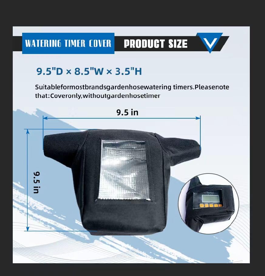 Hose Watering Timer Cover,Heavy Duty 600D Sprinkler Timer Cover for One Outlet Single-Dial Hose Faucet Timer,with Clear Front Window.(Only Cover)