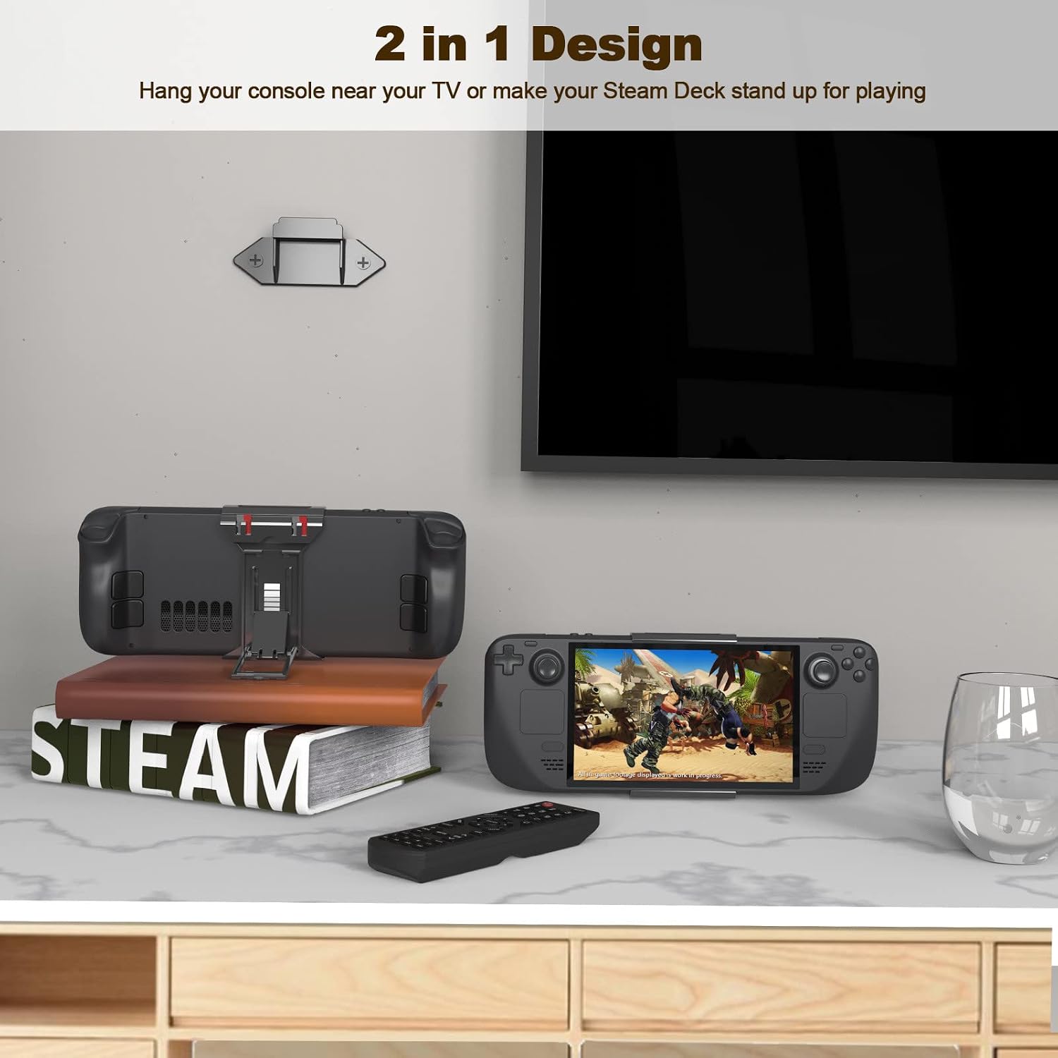 Console Desktop Holder Wall-Mounted Storage Bracket Kit for Steam Deck