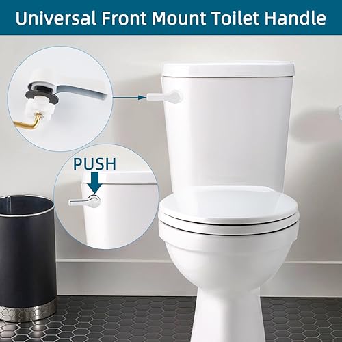 Miniatura 41 de Hygie Rinse Manija de inodoro de metal de 2 piezas, repuesto para manija de inodoro universal con cadenas de acero inoxidable, kit de reparación