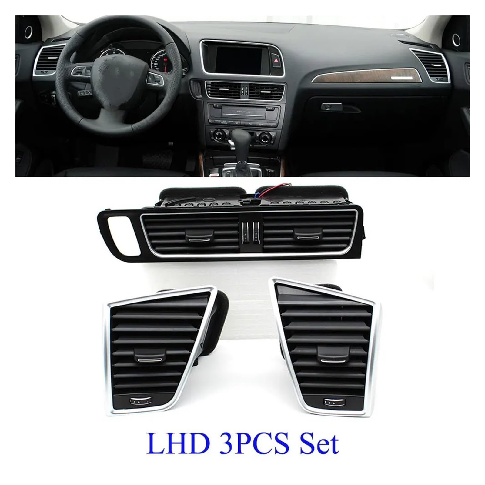 Bocchetta Aria Condizionata Per Q5 2009 2010 2011-2018 LHD Cruscotto Anteriore Centro Sinistra Destra AC Air Vent Griglia Uscita Assemblea Ricambio 8R1820901 8R1820951 Auto Presa D'Aria(-LHD 3PCS)