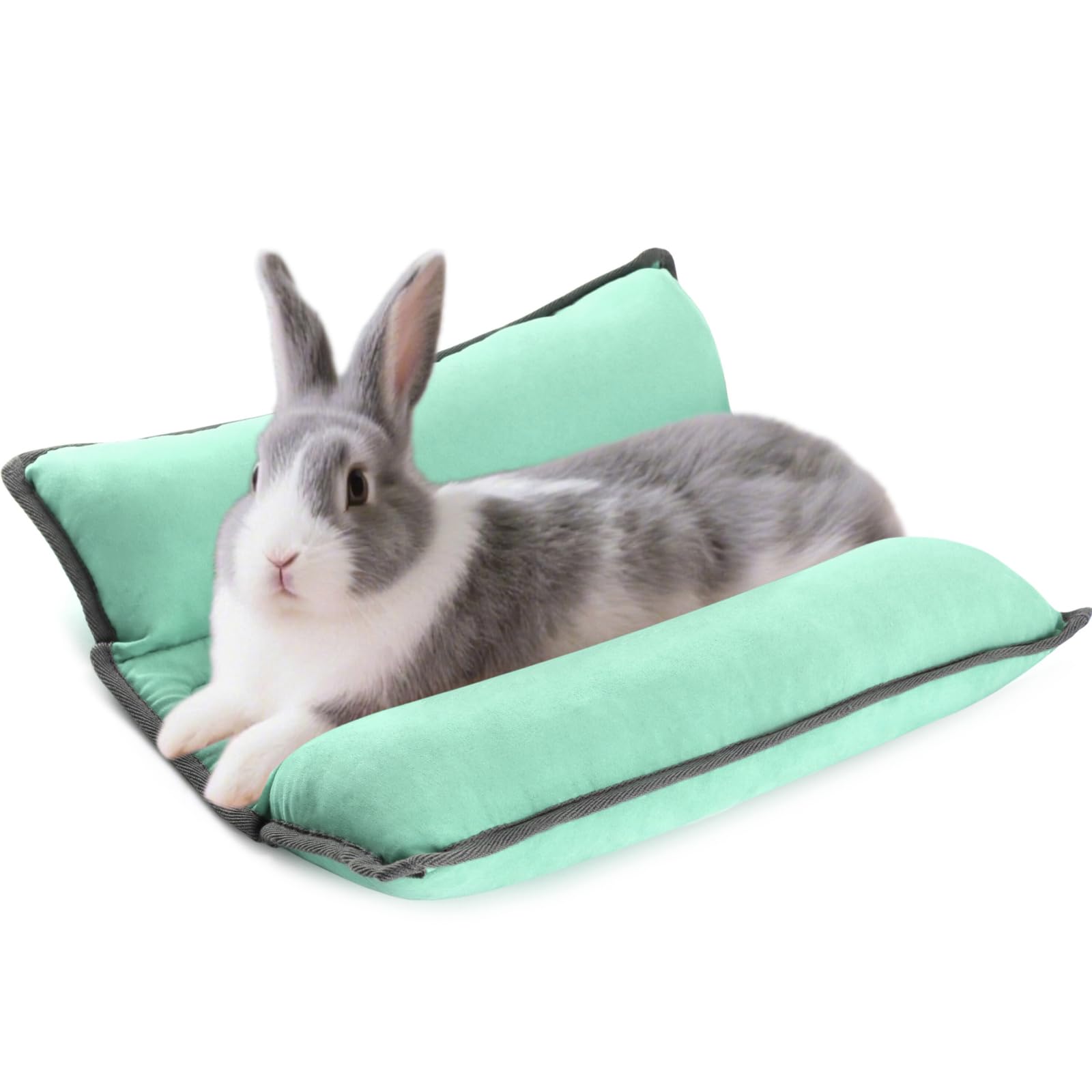 Tierecare Rabbit Bed, Washable Bunny Pillow, Reversible Lounger Pad, Soft Small Animal Bedding, Stress Relief Pet Mat for Kittens, Guinea Pigs,