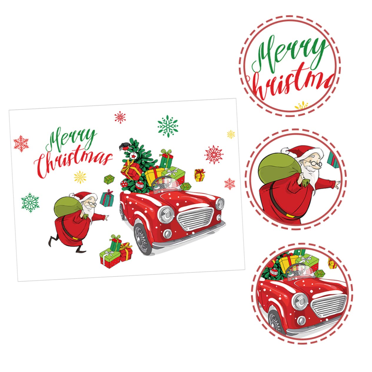 Alipis 5 Ensembles Autocollant mural de Noël decoration hiver décoration hiver fenêtre s'accrocher murale de porte de noël fenêtre de s'accroche décoration murale de Noël PVC