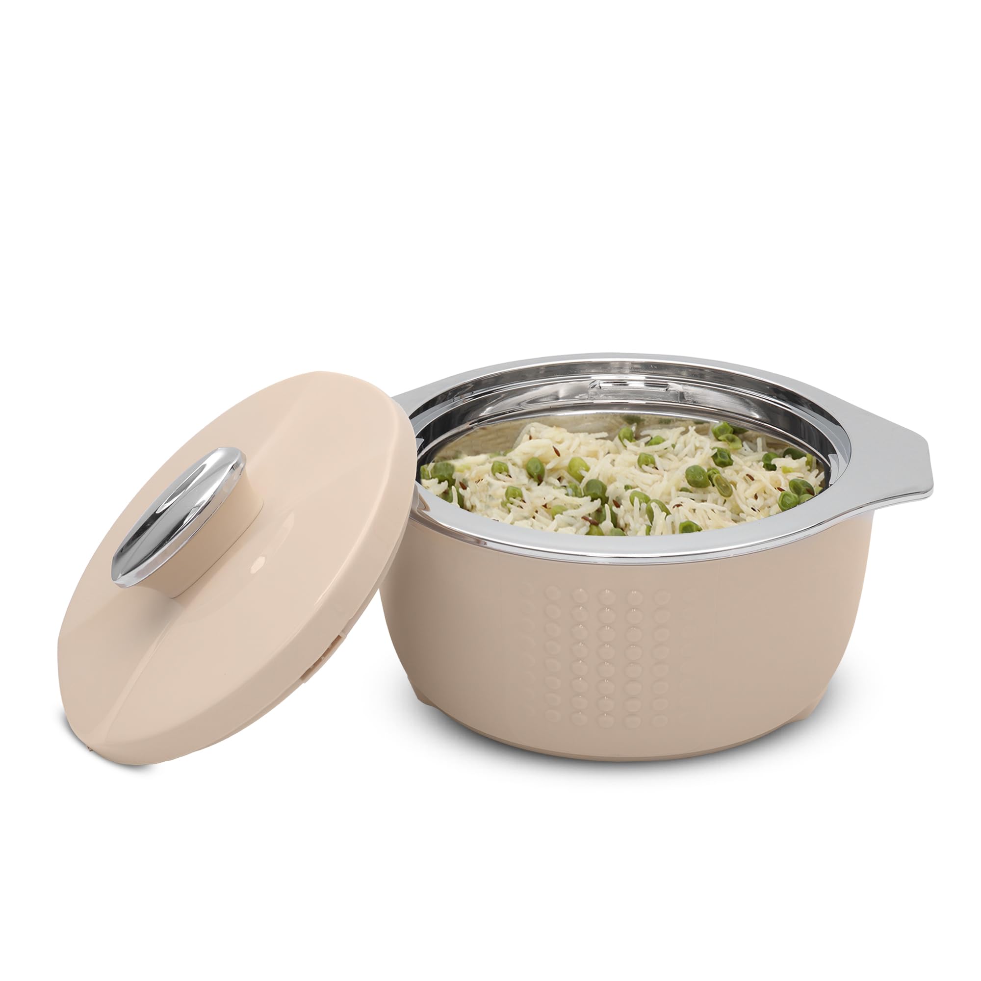 JAYPEE FINE DINE Inner Stainless Steel Casserole Twin Set of 2, 1000ml, BPA Free Insulated casserole Set |Sabji Container |Small Chapati Box |Food Grade Serving Set, Coffee 4