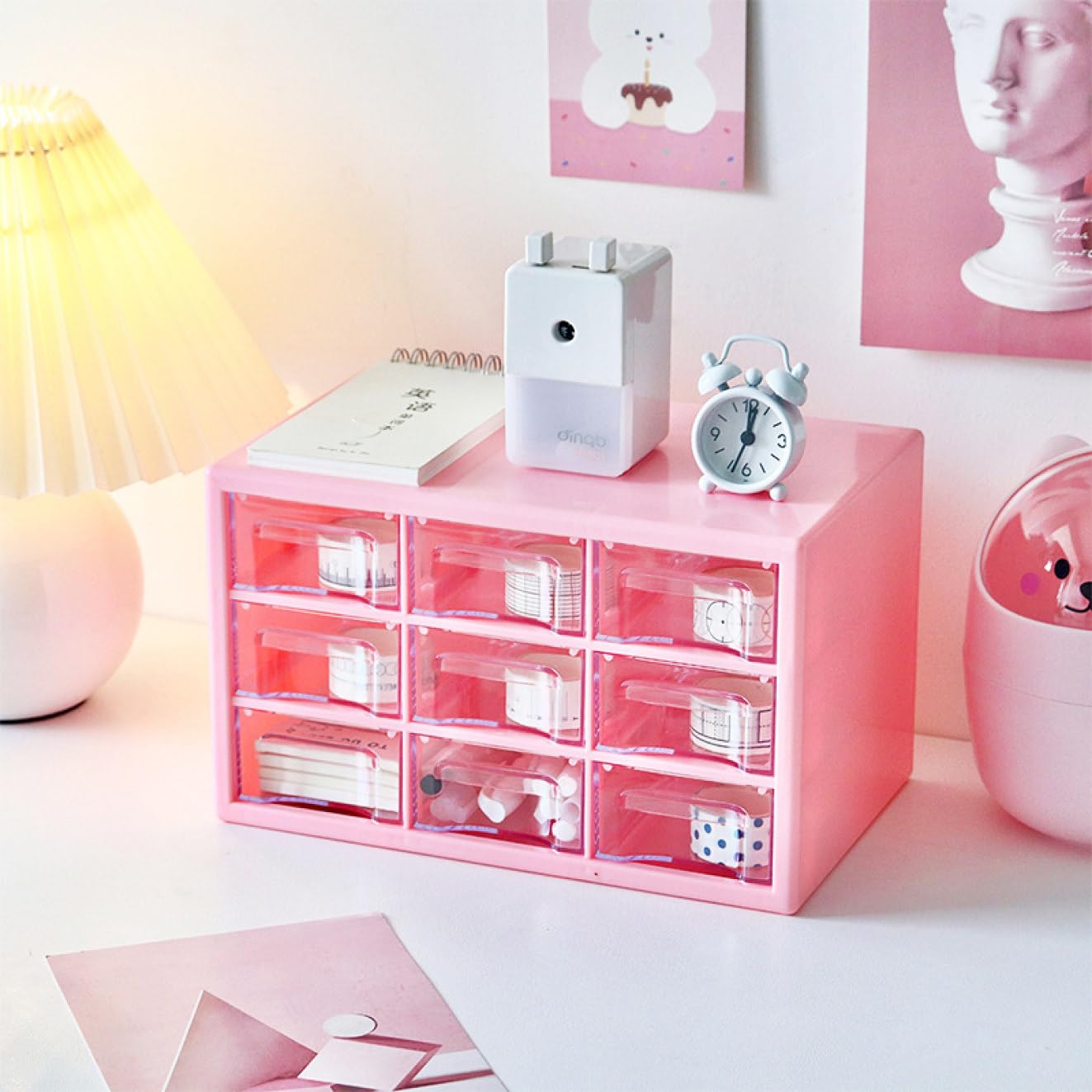 Amazon.co.jp: [ZLUKUO] 収納ボックス 引き出し 小物 ローズ色 F*3