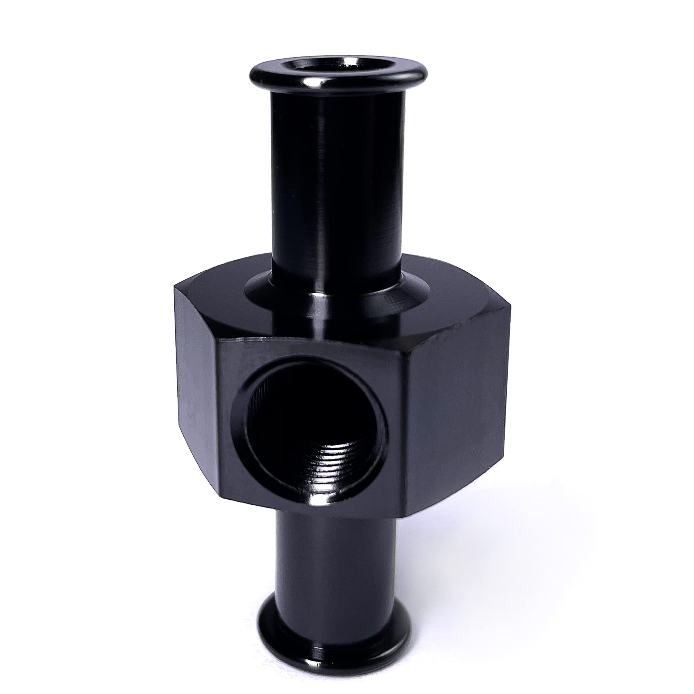 Aluminum Inline 3/8 Hose Barb Fittings 1/8 NPT Fuel Pressure Port Fuel Line Adapters Black