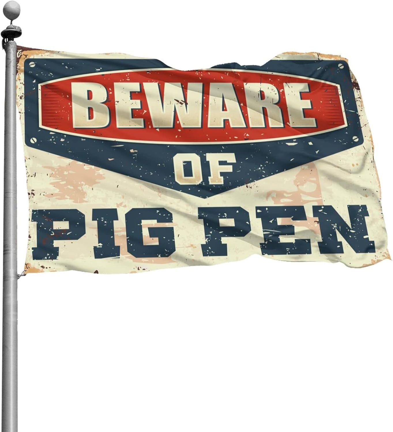 Flags For College Dorm Beware Of Pig Pen Flag Flags For Bedroom Funny Cool Stuff For Boys (Size : 120X180CM)