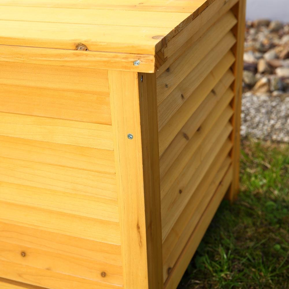 Melko 140CM Boîte de soutien en bois coussins jardin Coffre de soutien Coffre en bois Poitrine en bois