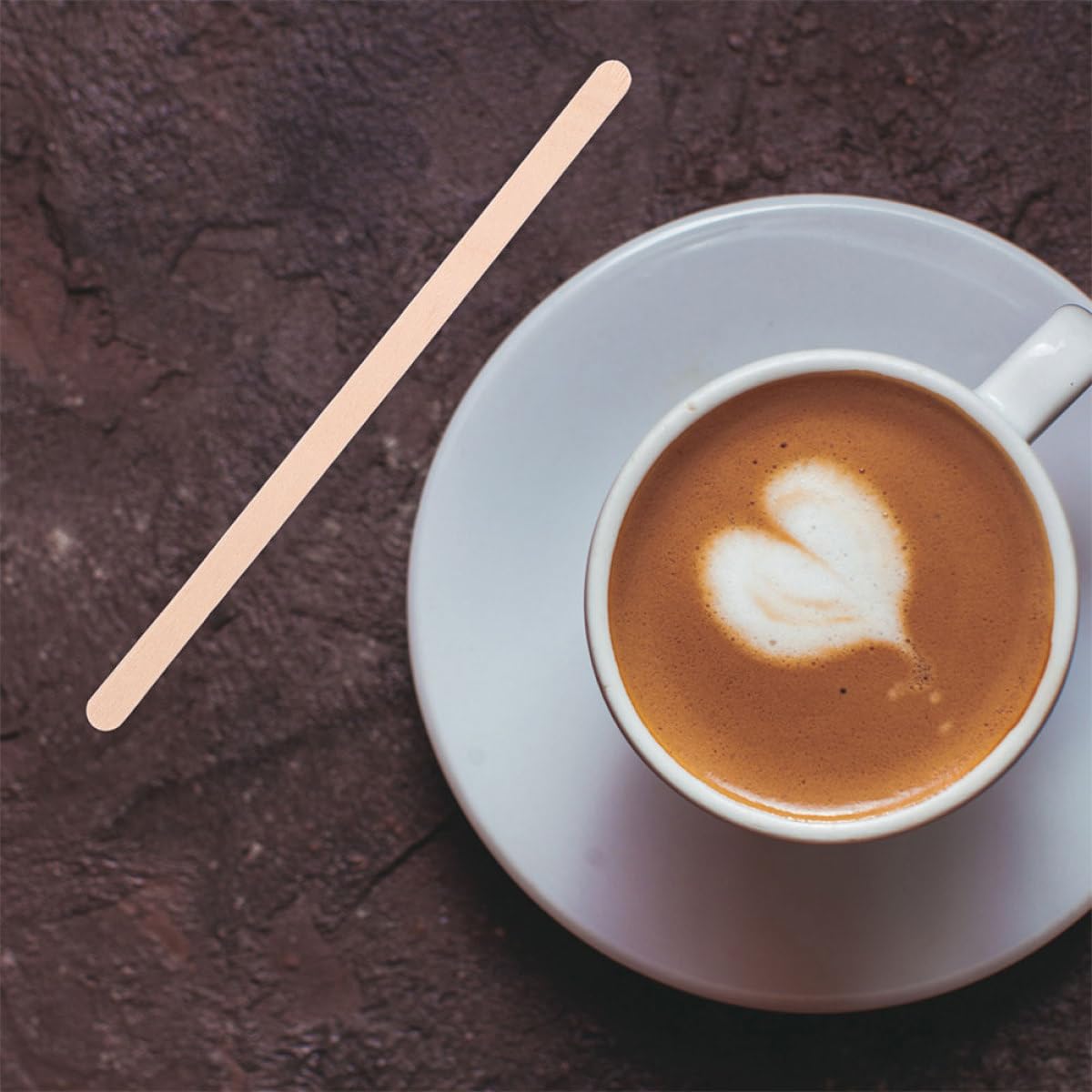 500 Agitadores de Café de Madera Reciclables y Envueltos Individualmente para Cafeterías y Diversas Ocasiones, Paquete de 500 Unidades Beige