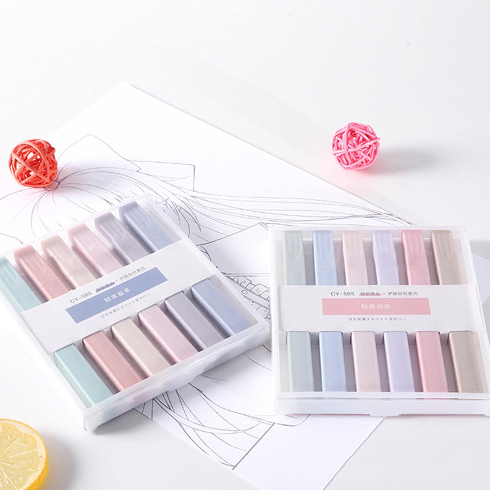 10 Set 6 Stück Kawaii Textmarker Stifte Set für Büro DIY Fotoalbum Mädchen Geschenke B, Stil B