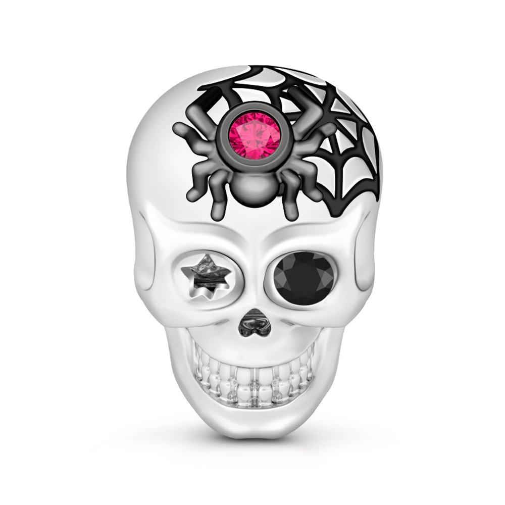 GNOCE Skull Skeleton Gothic Charm Bead Halloween Jewelry Gift for Women Men