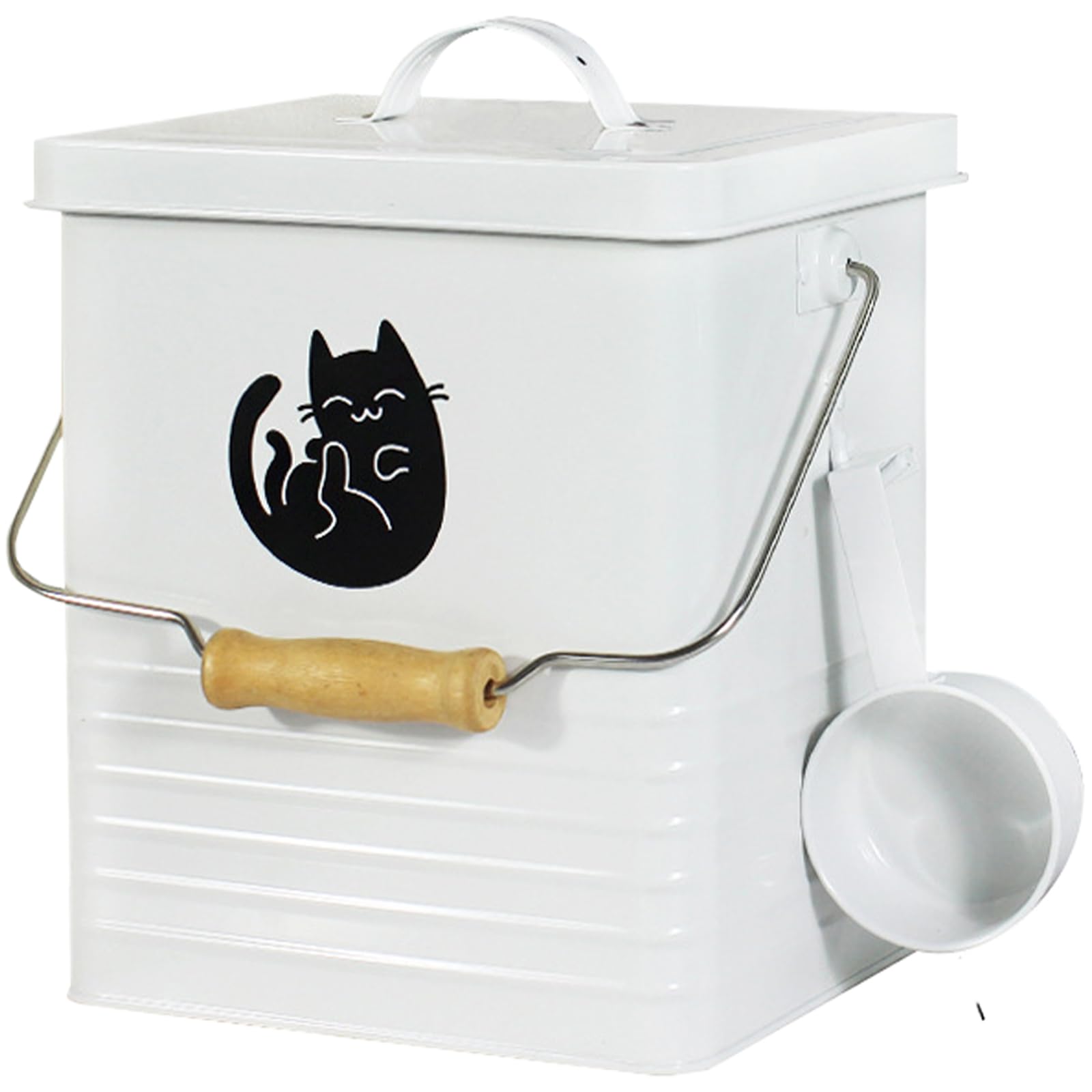 Poubelle étanche avec tasse à mesurer pour croquettes chat chien