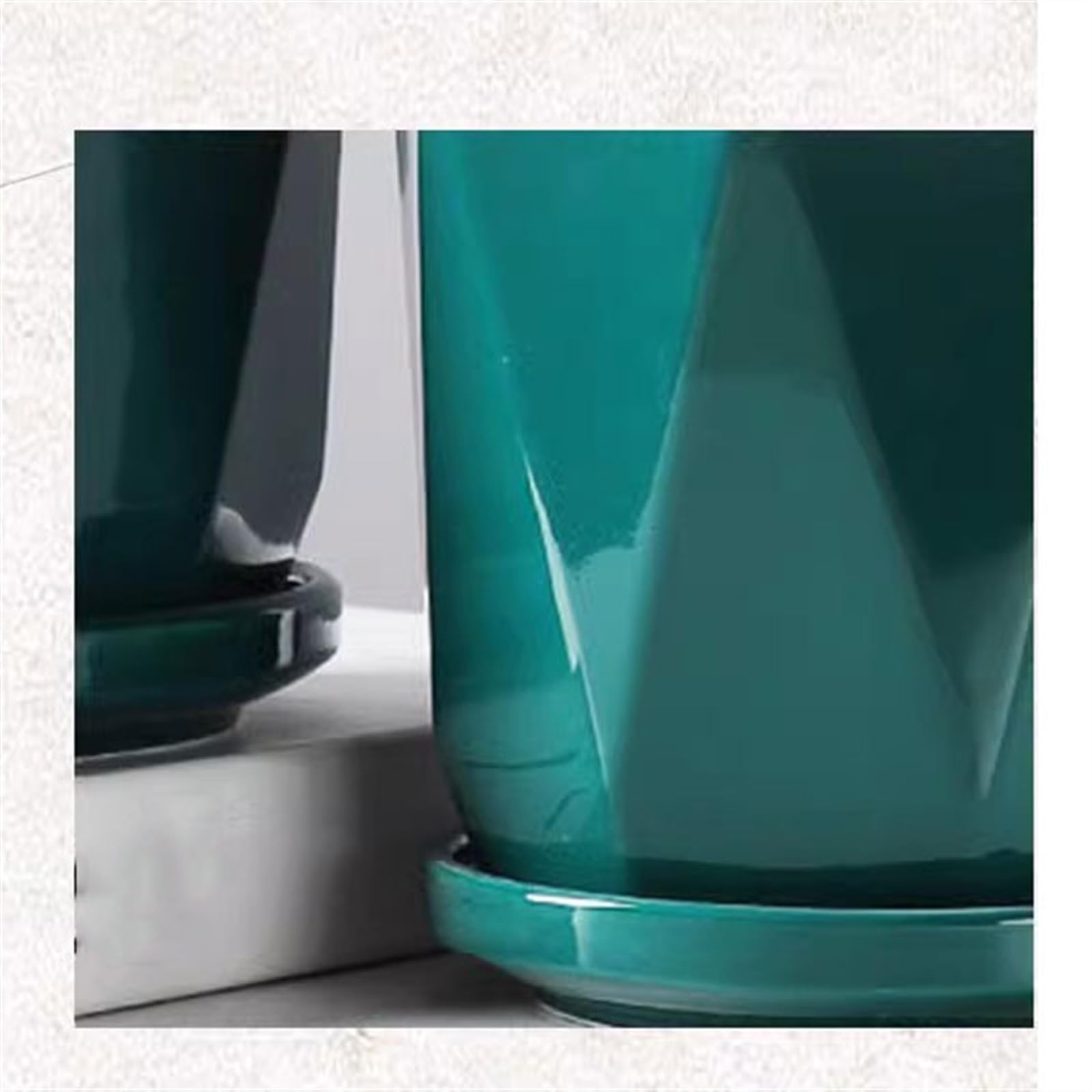 Großer Keramik-Blumentopf mit Tablett, stilvoller Indoor-Sukkulenten-Übertopf für Heimdekoration, modernes Design für Pflanzen und Grünpflanzen für Pflanzenliebhaber