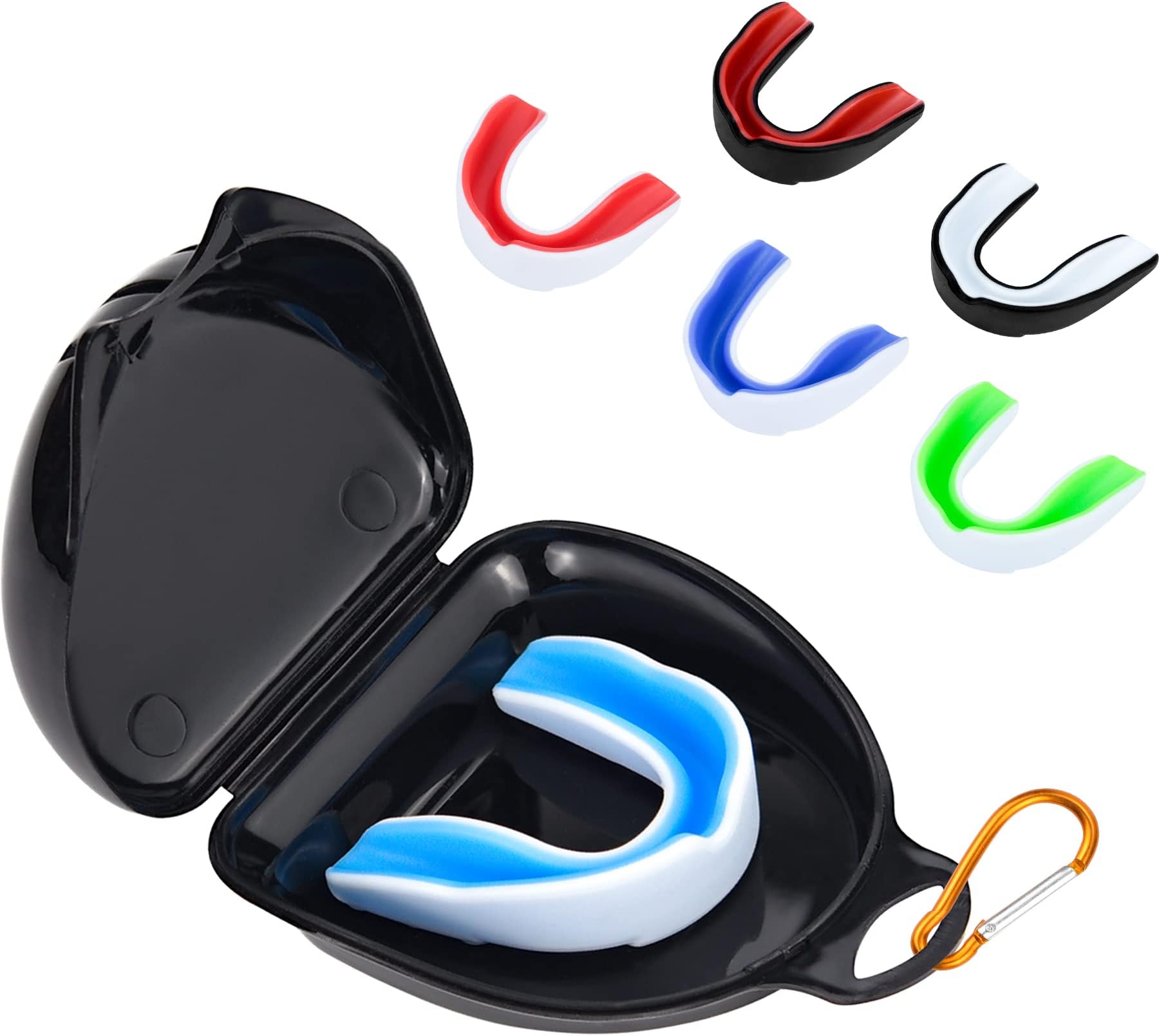 Kids Mouth Guard 6 Pack, MENOLY Toddler Sport Mouth Guard Kids with 6 Portable Cases for Football Basketball Boxing MMA Wrestling Hockey