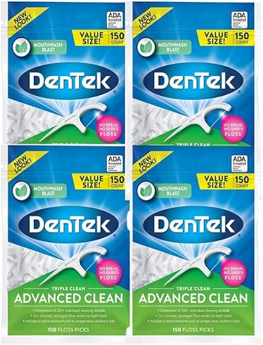 Miniatura 3 de DenTek Triple Clean Advanced Clean - Púas de hilo dental, sin roturas y sin triturar, 150 unidades (paquete de 10)