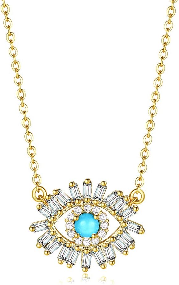 Obidos Turkish Evil Eye Necklace Lucky Jewelry for Girls and Women Faith Protection Lucky Turquoise Necklace Jewelry Gift