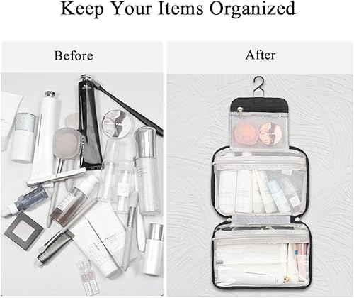 Miniatura 4 de Neceser colgante para viajes, bolsa organizadora de maquillaje impermeable para hombres y mujeres, bolsa de almacenamiento portátil de cosméticos