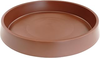 Plant Saucer Tray for Ceramic Plastic Pots, 12 inch Plant Saucers for Indoors, Pot Saucers Trays, Bird Bath Bowls, Flower Planter Water Drip Trays for Pots Base (12", Brown)