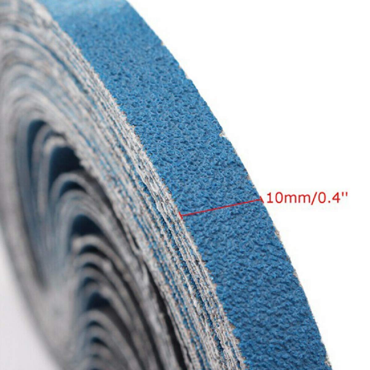 Pack of 10 Blue Sanding Belt 10mm x 330mm Sander Paper Mixed Power Polishing Tools 120 Grit