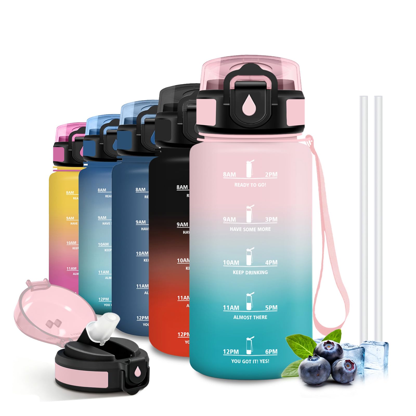 Grsta Water Bottle, 500 ml, Children's Water Bottles with Straw