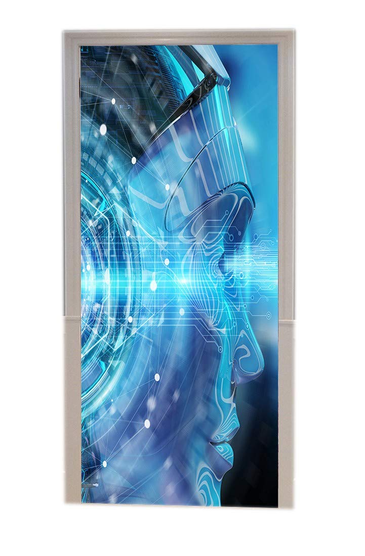 Poster de porte 3D robotique pour relooker la chambre d'un ado