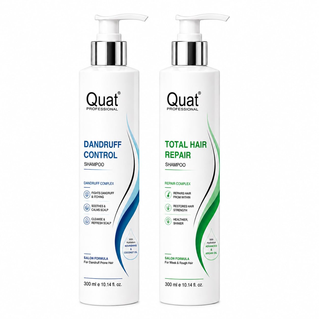Dandruff Control & Total Hair Repair Shampoo, 300 ml | Salon Formula, Argan & Coconut Oil, All Hair Types, Repairs from Within, Soothes Scalp-image-17