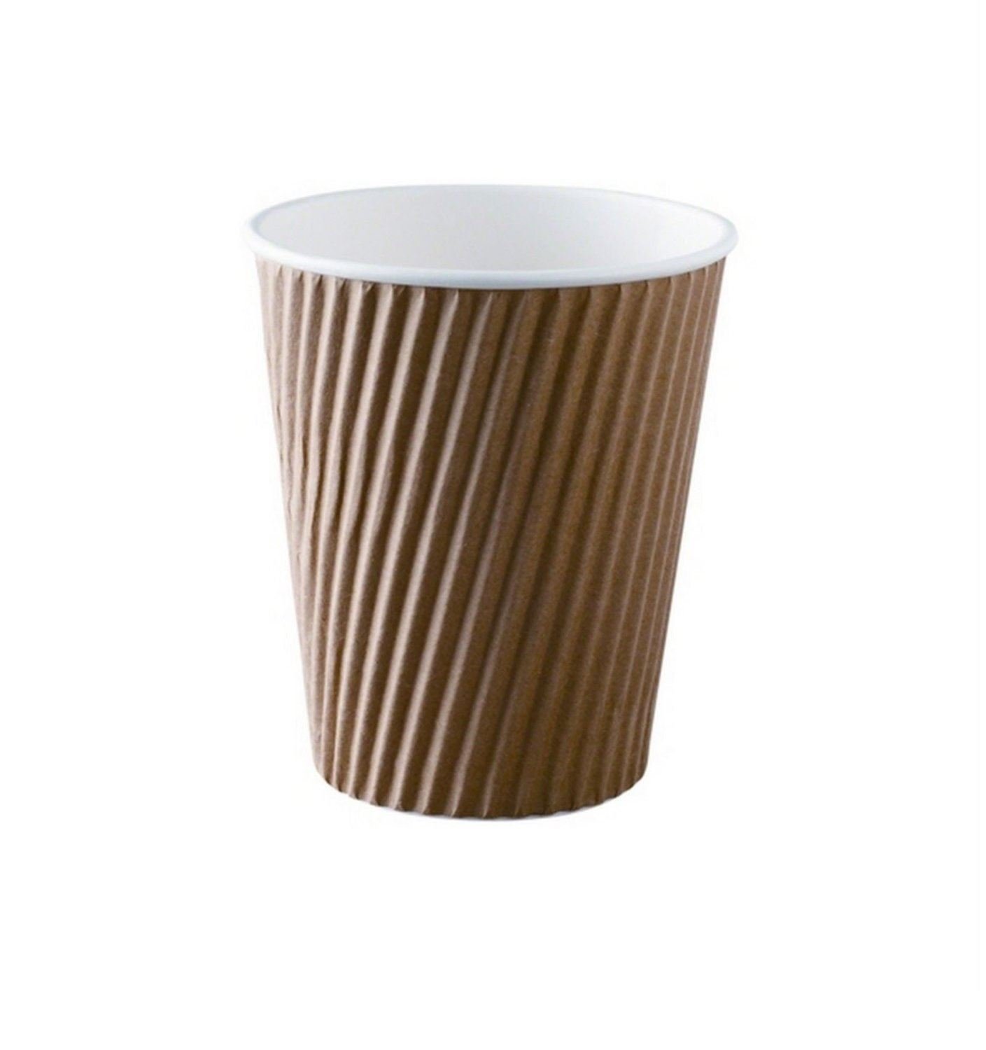 Bunzl Catering Metro Rippled Hot Cups, No Lids, Brown, 16oz, Pack of 100