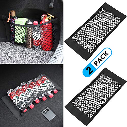 WOQUi 50 * 25cm Filet Rangement de Coffre 2 Pack Filet de Rangement de Voiture Bouteilles épicerie Rangement Ajouter sur Les organisateurs pour Le Camion de Voiture
