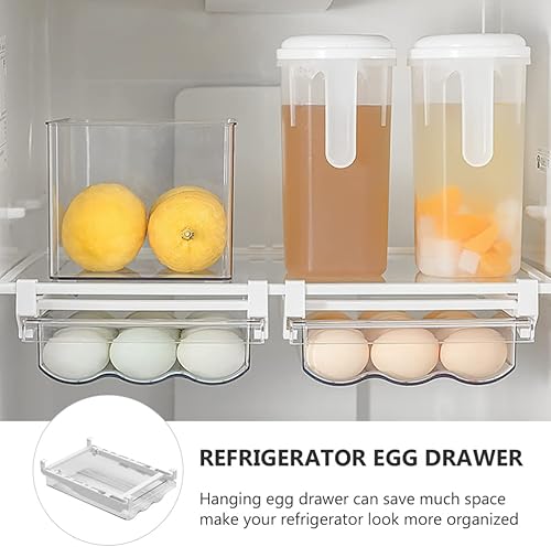 Miniatura 5 de SOLUSTRE Cajones de almacenamiento para refrigerador, cajones de almacenamiento de huevos, contenedores de alimentos frescos para congelador,