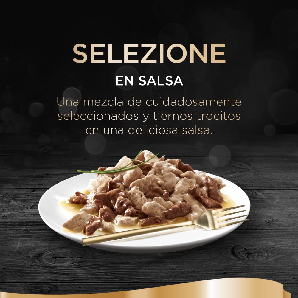 Sheba Multipack De 4 Bolsitas De Comida Humeda De 85G De Selezione De Carnes En Salsa para Gatos 340 g - Pack de 13