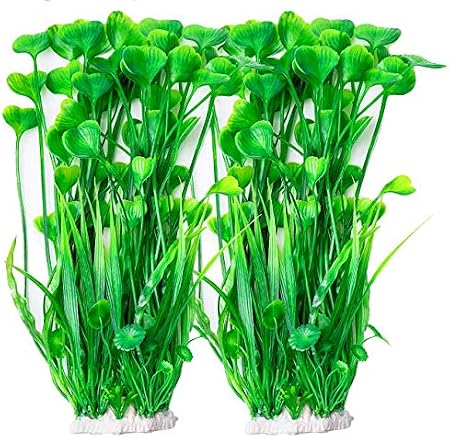 BEGONDIS 14-Pack Artificial Seaweed Plants – 11.8 Inch Green Plastic Aquarium Decor For Fish Tanks