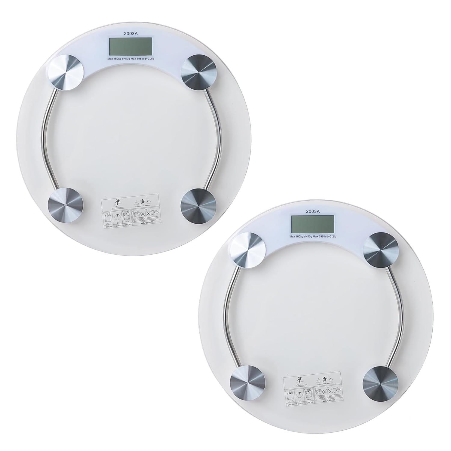 Kuber Industries Weighing Scale armoured glass|Weight Machine For Body Weight|Capicity "180" KG-Pack of 2 (Transparent)