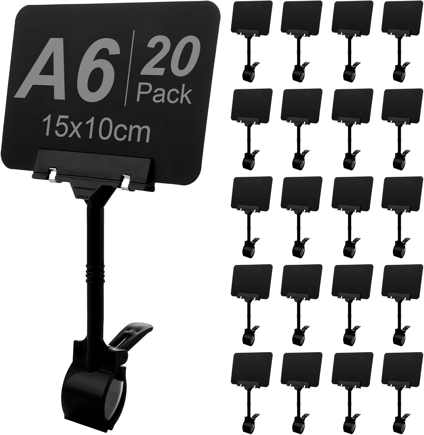 13 Etikettenhalter 10cm – Weiß, Wiederbeschreibbar, Für Körbe, Regale, Vorratskammer, Inkl. Stift