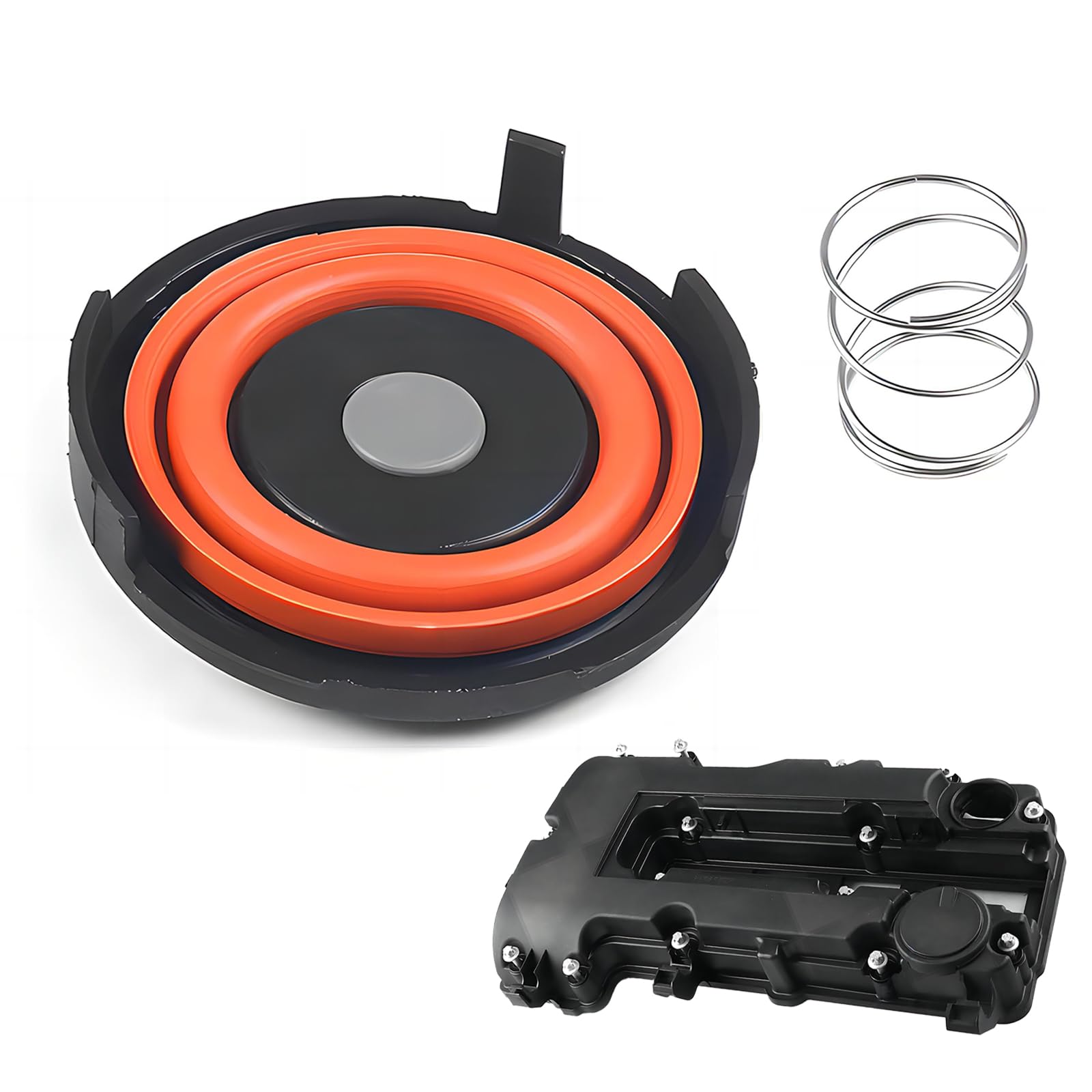 PCV Valve Cover, Engine Valve Cover Repair Kit with Membrane Spring Accessories, 55573746 25198874 Precise Fit Original Replacement, Compatible with Chevrolet Cruze (Black)