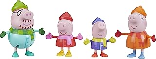 Peppa Pig Peppa's Club Peppa's Family Wintertime Figure 4-Pack Toy, 4 Peppa Pig Family Figures in Cold-Weather Outfits, Ages 3 and up