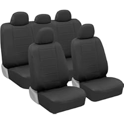 Fundas Para Asientos De Carro BDK CarXS UltraLuxe - Juego de Fundas de Asiento Interior de Piel sintética de 9 Piezas, Incluye Funda de Asiento Delantero y Trasero, Fundas de Asiento de automóvil automóviles,