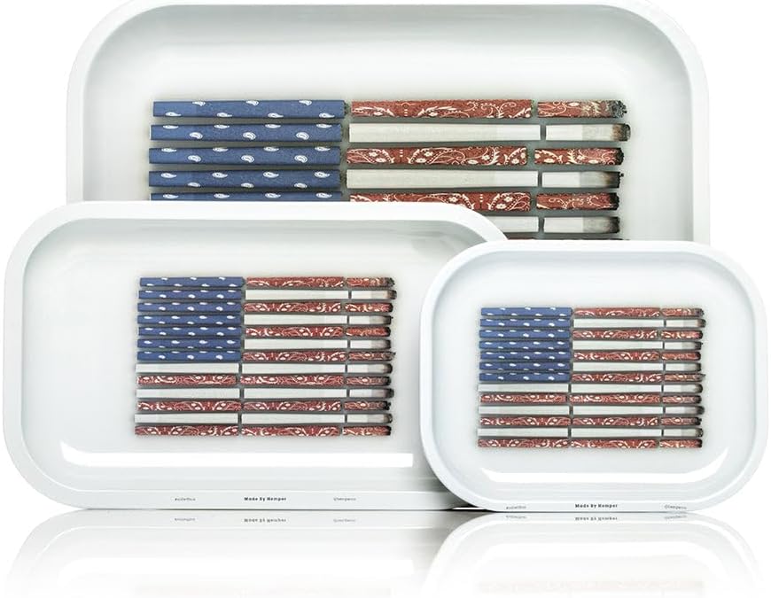 Hemper Keeper Black with Make America Lit Again Rolling Tray (Small) & 2PK King Size Pre-Rolled Cones 12ct (Sweet) Bundle – 3‑in‑1 Herb Grinder, Compact Rolling Tray & Glass-Tipped Cones