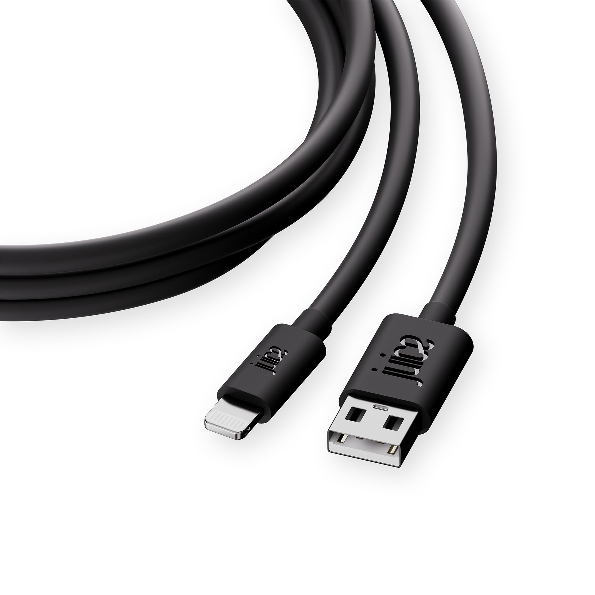 Juice ECO Lightning Cable 3m (Black) | MFi Certified iPhone Charger Lead | Long Lightning cable for iPhone 5–14, iPad, iPod | TPE ECO material | 60W output | Zero waste packaging | 1 year warranty