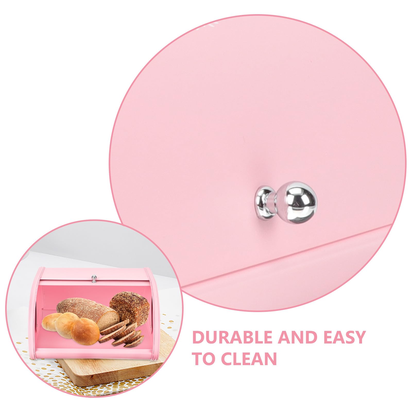 PACKOVE Kleiner Aufbewahrungsbox aus Edelstahl mit Abgerundeten Glatten Kanten Wiederverwendbare Toastertasche in Rosa für Stilvolle Küchenorganisation