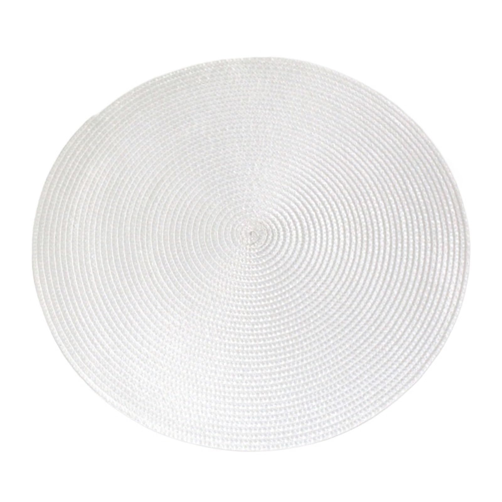 place mats for table Round Placemats For Dining Table Heat-Resistant Stain Resistant Anti-Skid Washable Cotton Woven Tableware Mat for Kitchen Restaurant Dining Table(White)