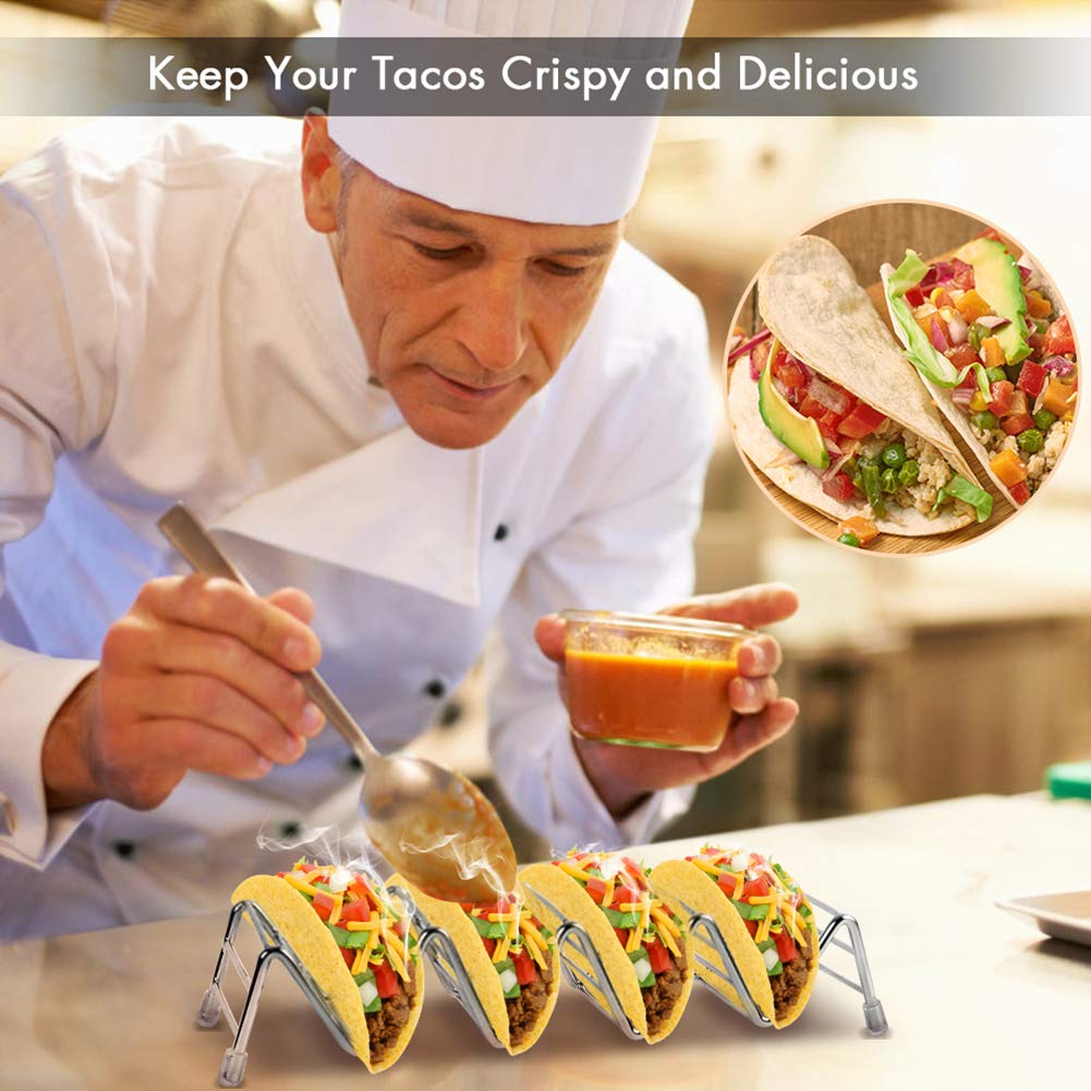 Edelstahl Taco-Halter Für 2 Tacos – Ofen-, Grill- & Spülmaschinenfest, Ideal Für Partys
