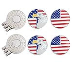 GOLTERS Golf Ball Markers with Hat Clips Value Sets for Men Women Golfer, Removable Attaches Easily to Golf Cap Premium Gifts (Flag and Eagle)
