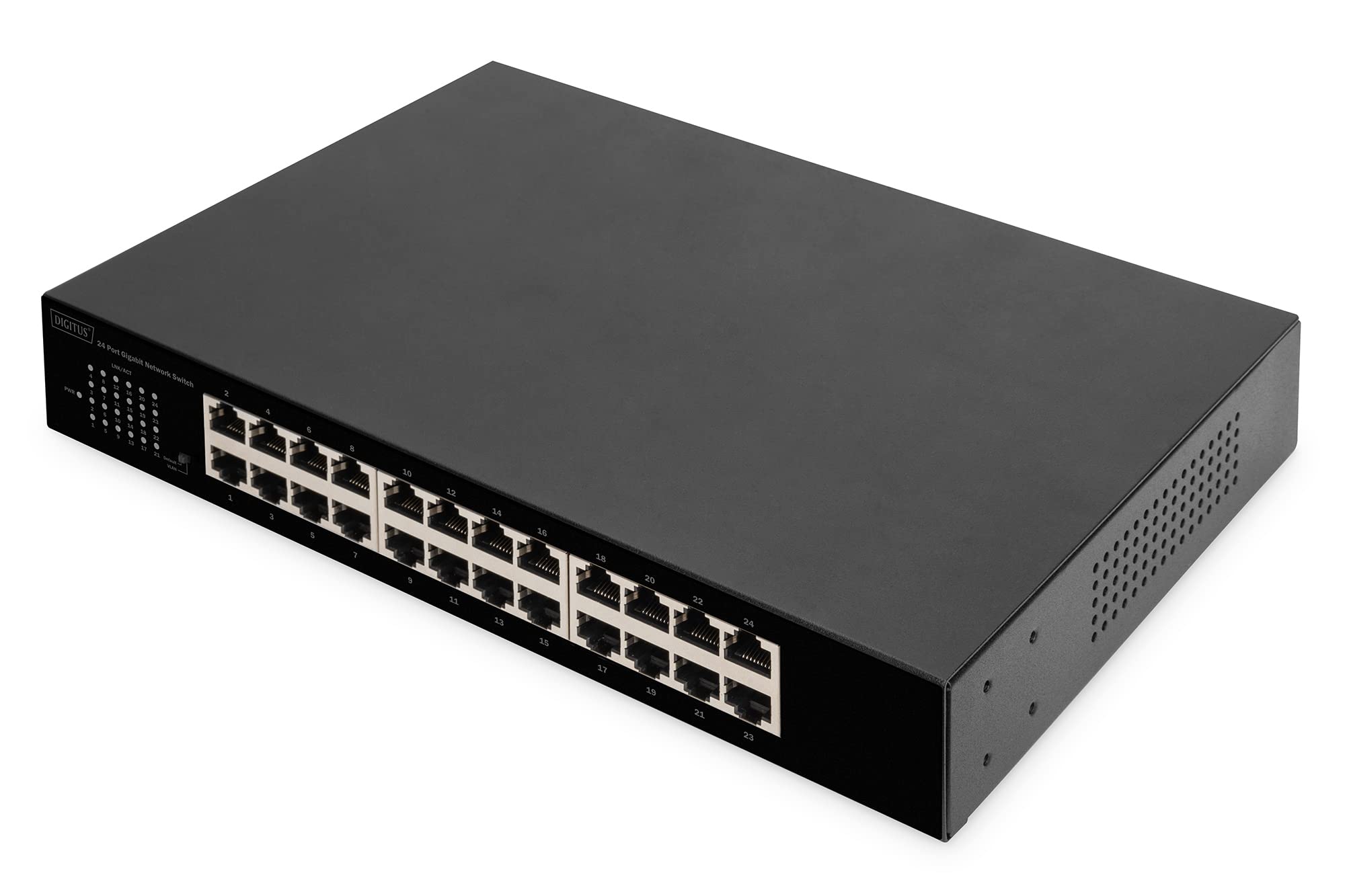 DIGITUS 24-Port Gigabit Netzwerk Switch 1 Gbps Rack-Modul