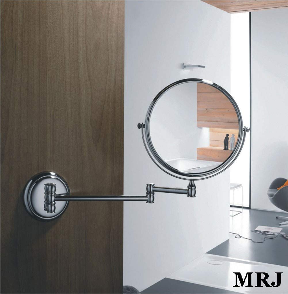 Specchio da parete Specchio for il trucco da parete Specchio da parete girevole su due lati da 6 pollici Estensibile Specchio da trucco cosmetico da barba pieghevole da bagno - Ingrandimento 3X ( Colo