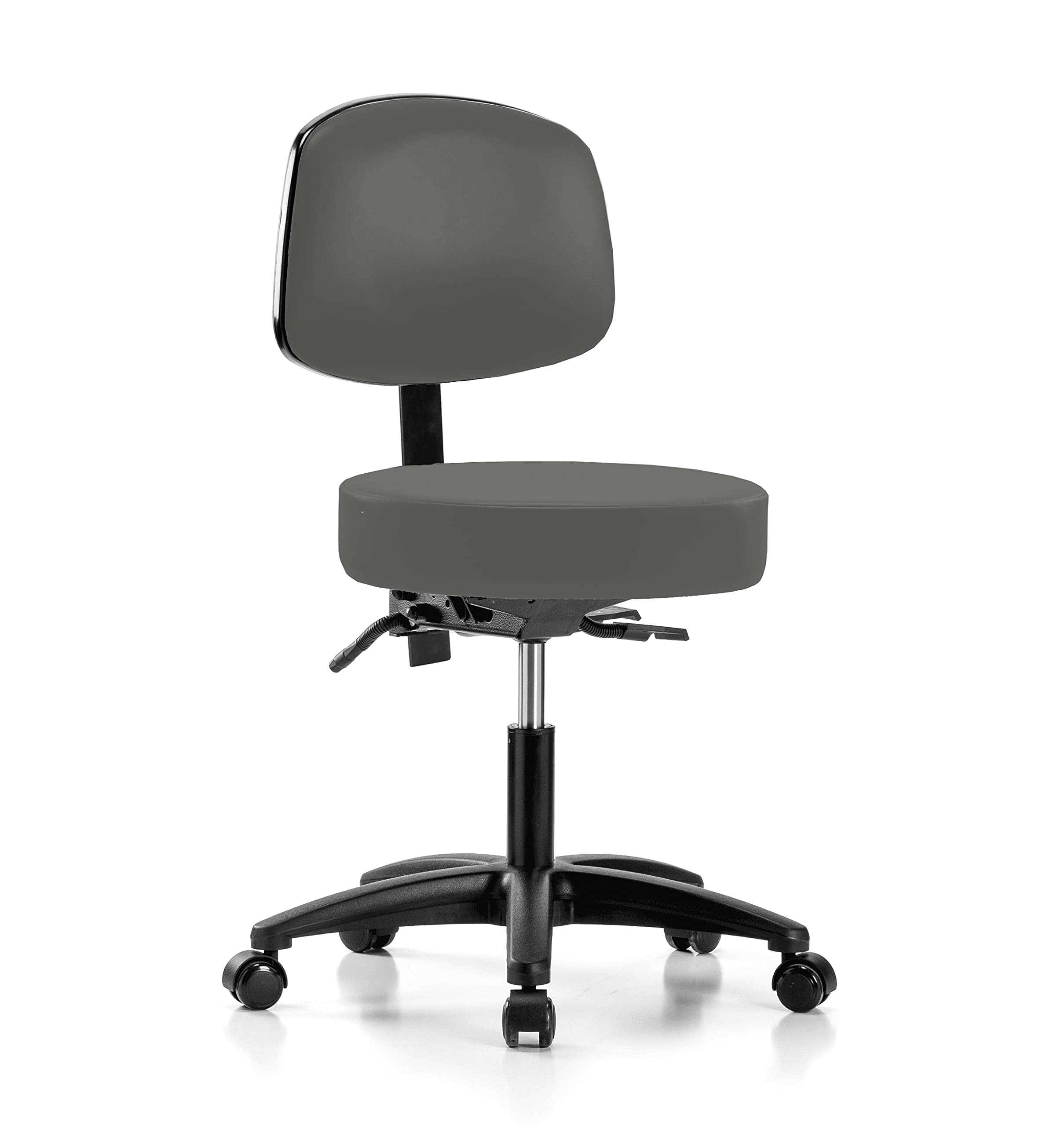 Perch Exam Stool, Casters, 18-23", Charcoal
