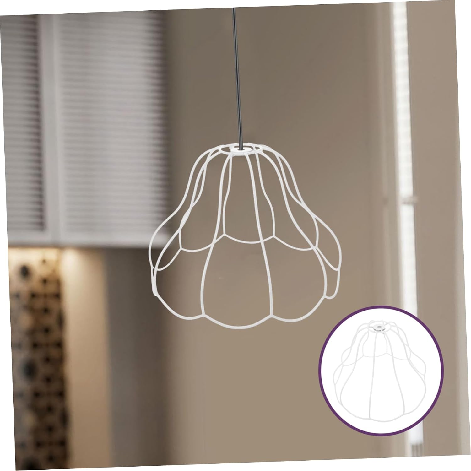 ULTECHNOVO DIY Metal Lampshade Frame Palace Style Iron Wire Bulb Guard Holder for Table Pendant Lights Effortless Assembly Decor