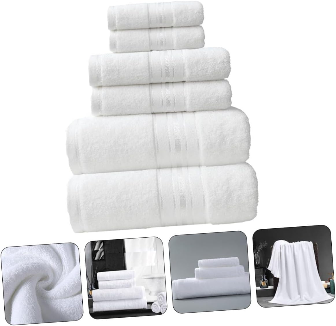VALICLUD Pure Cotton Bathroom Towel Absorbent Bath Hand and Face Towels for Home Hotel and Travel Soft Solid Color Minimalist Design