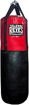 CLETO REYES Heavy Punching Bag for Adults Boxing Training Equipment, MMA, Kickboxing, Muay Thai, Leather Nylon-Canvas, Black and Red, Large
