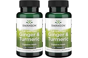 Swanson Full Spectrum Ginger & Turmeric Capsules with BioPerine for Enhanced Absorption